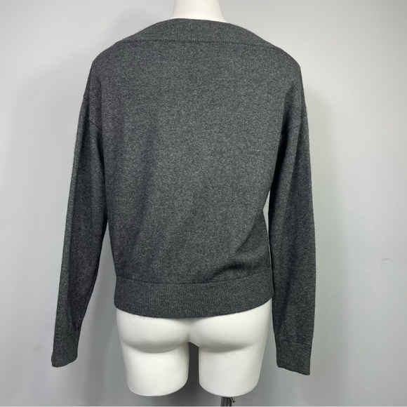 Minnie Rose 100% Cashmere Boat Neck Sweater with Drawstring F72113C21 Gray M - Picture 5 of 14